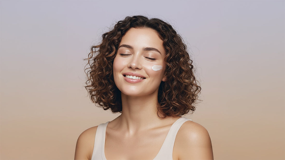 Woman enjoying her daily skincare routine with radiant, healthy skin