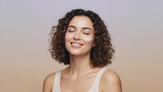 Woman enjoying her daily skincare routine with radiant, healthy skin