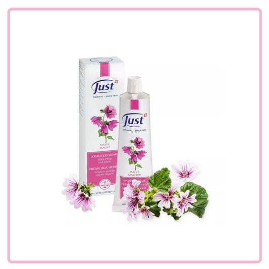 Just Mallow Cream with chamomile butchers broom and echinacea for soothing facial care