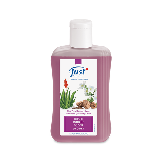 Shower Gel Aloe Vera Jasmine and Cedar Swiss hydrating body wash with calming fragrance